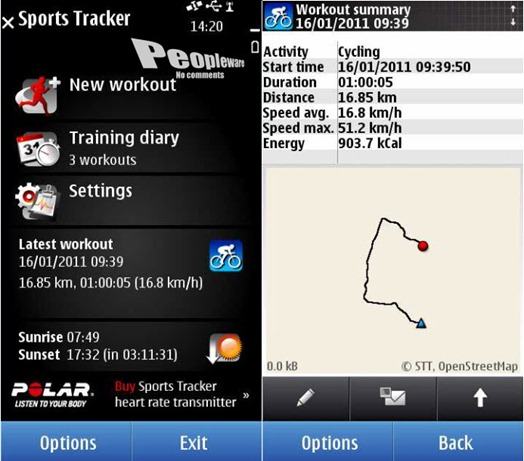Sports Tracker &ndash; Registe a sua actividade f&iacute;sica no Nokia