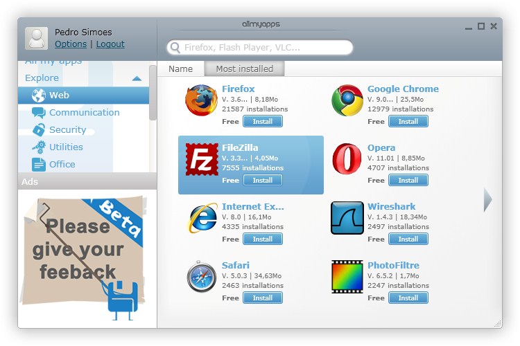 AllMyApps – Repositório de aplicações para Windows
