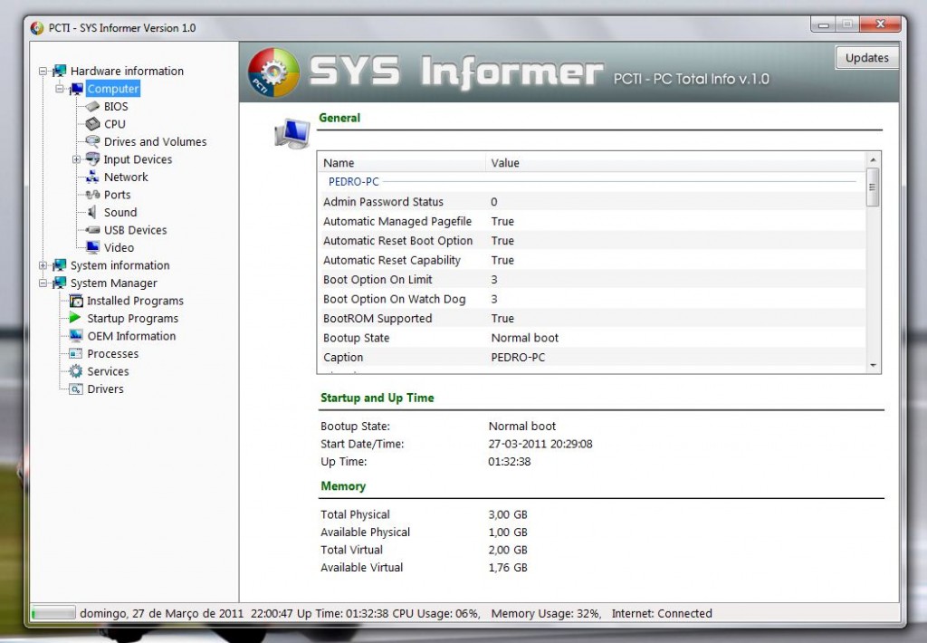 SYS Informer – O seu PC visto à lupa