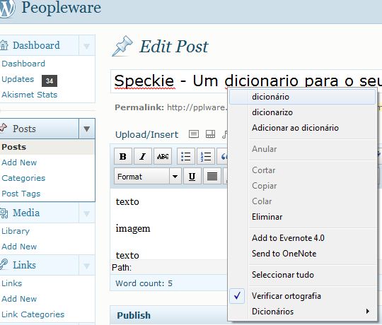 Speckie – Um dicionário para o seu IE
