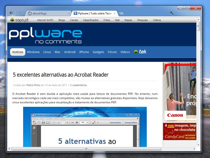 Chrome já tem interface minimalista