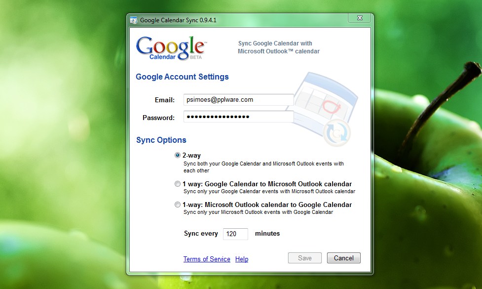 Google Calendar Sync com suporte para Office 2010 e 64bits