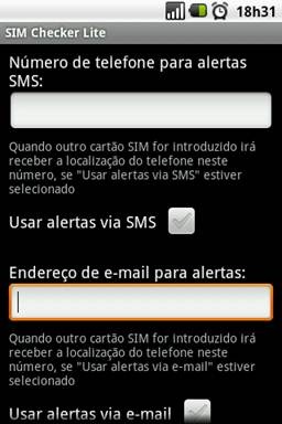 SIM Checker – aplicação anti-roubo para Android