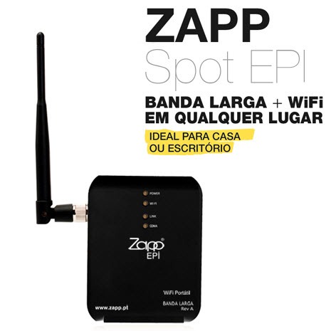 ZAPP Spot EPI: Banda Larga + Wifi em qualquer lugar