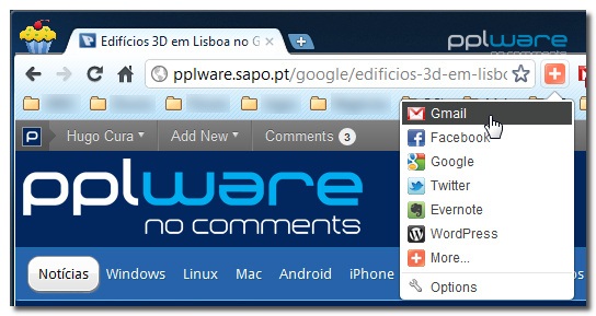 Partilhe a partir do seu browser com o AddThis