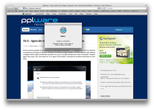 Apple actualiza Safari para versão  5.1
