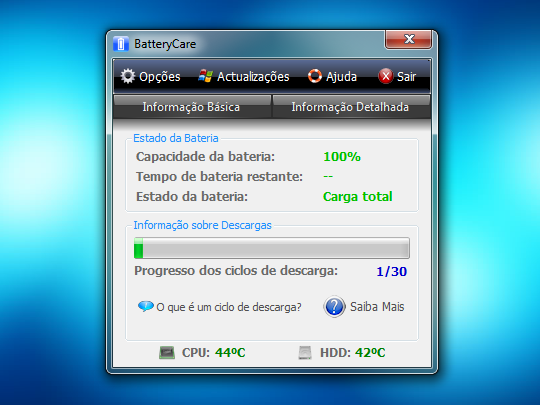 BatteryCare 0.9.8.11 – De olho no seu portátil