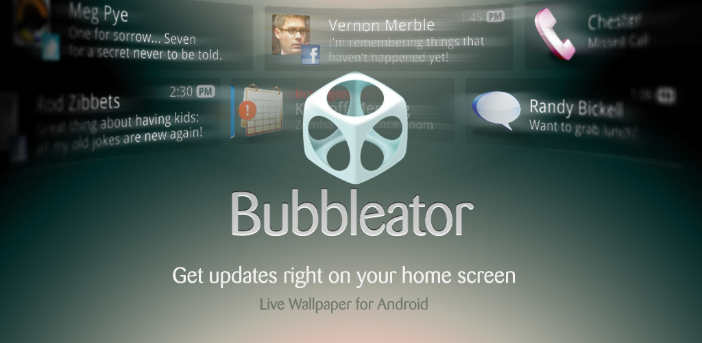 Bubbleator – toda a informação no ecrã de fundo do Android