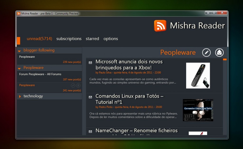 Mishra Reader – Uma alternativa ao Google Reader