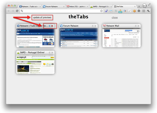 Extensão Chrome: theTabs – Não se perca nos seus separadores