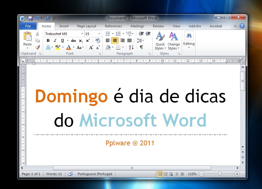 Domingo &eacute; dia de dicas do Microsoft Word