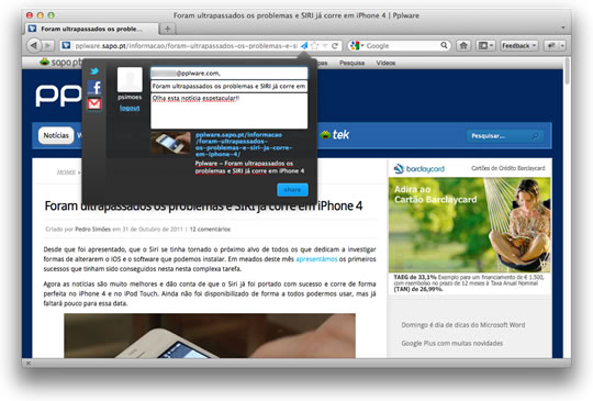 Firefox Share – Partilhe os sites que visita pelo Firefox