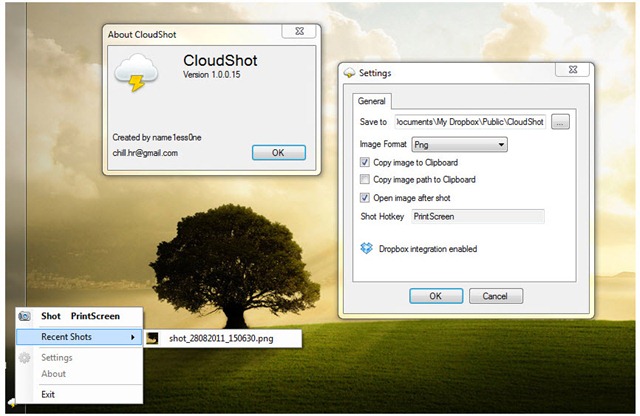 CloudShout – Tire um ScreenShot e faça upload para o Dropbox