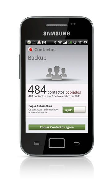 Vodafone lança serviço de backup de contactos…