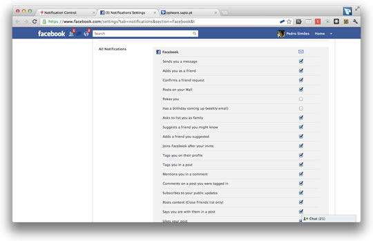 Notification Control – Gestão de alertas dos seus serviços web