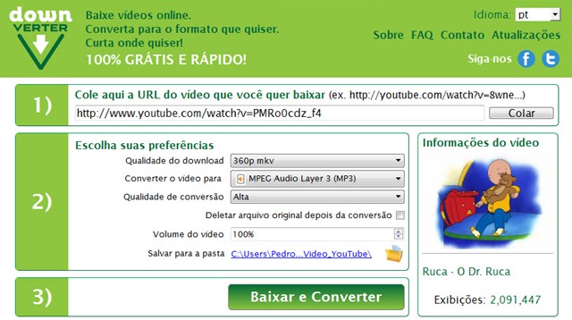 Downverter &ndash; Download e convers&atilde;o de v&iacute;deos do YouTube&hellip;