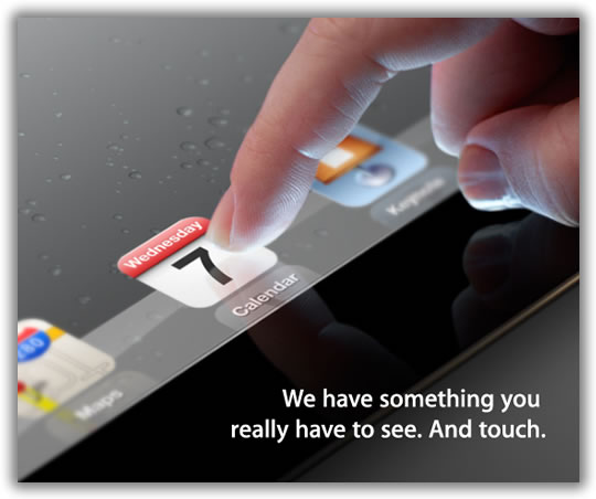 Apple anuncia lançamento do iPad 3 para dia 7 de Março