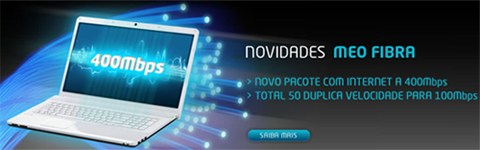 Meo lança oferta de internet sobre fibra ótica a 400Mbps
