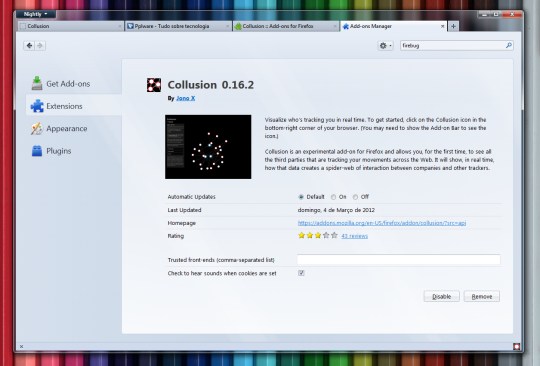 Collusion – Veja no Firefox que sites o andam a seguir