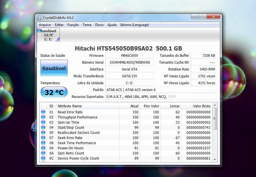 CrystalDiskInfo 4.6.2 – Monitorize os seus discos