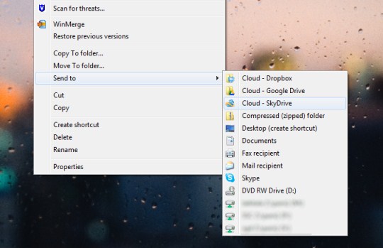 Dica: Colocar serviços Cloud no Enviar para do menu de contexto