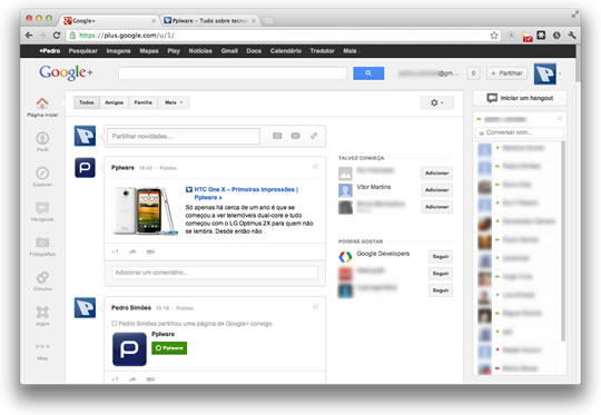 A nova cara do Google Plus