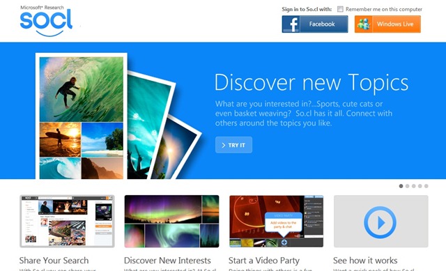 SOCL: Chegou a Rede Social da Microsoft