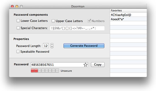 Doorman – Gerar passwords no Mac