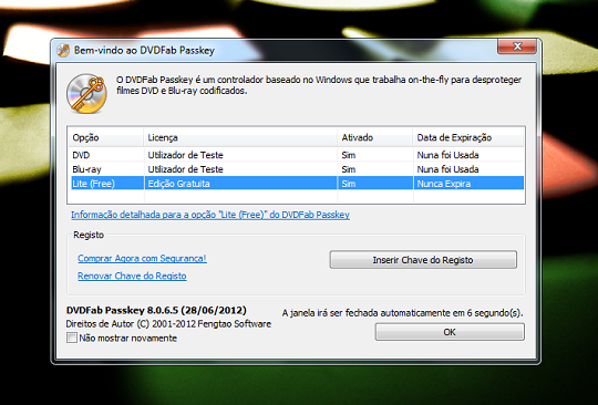 DVDFab Passkey Lite 8.0.6.5, quebra protecções contra cópias…
