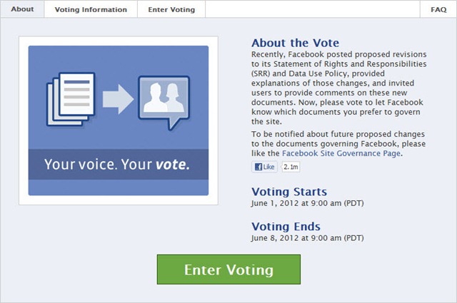 Facebook: Pol&iacute;tica de Privacidade ser&aacute; decidida pelos utilizadores