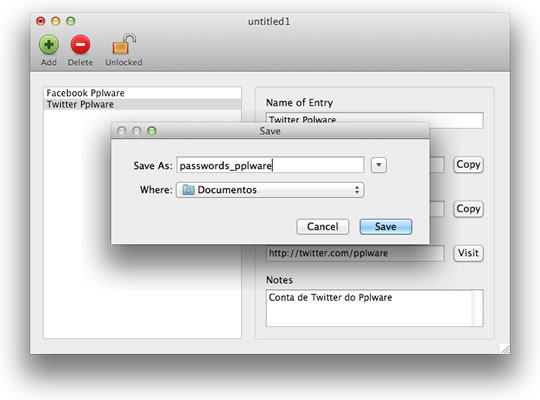 Pastor – Um Gestor da Passwords para o seu Mac
