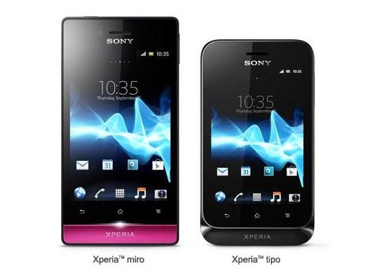 Sony Mobile revela Xperia miro e Xperia tipo