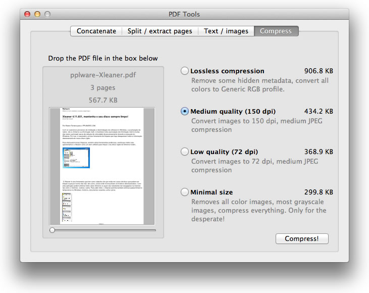 PDF Toolkit – Trate dos seus PDF’s no seu Mac