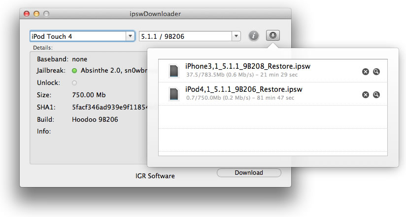 ipswDownloader 2.3.1 – Descarregue o iOS sem complicações