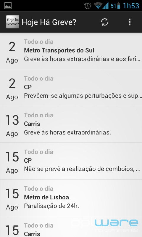Hoje há greve? para Android e iOS