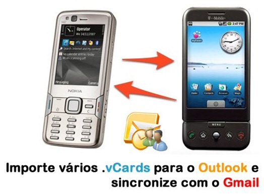 Importe v&aacute;rios .vCards para o Outlook e sincronize com o Gmail