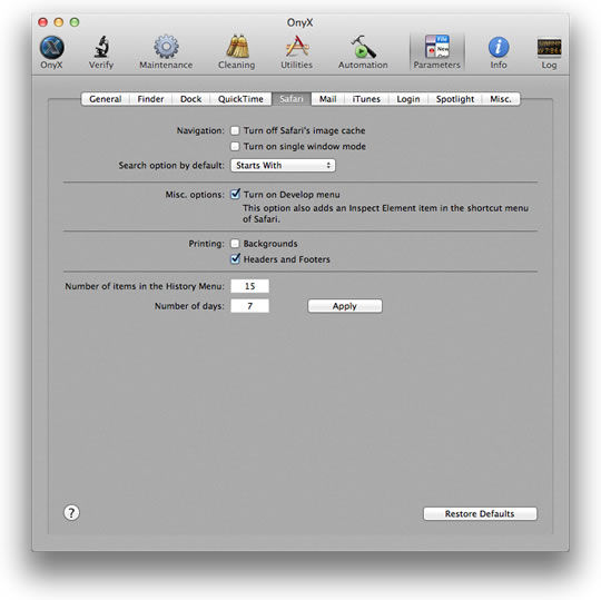 Mantenha o Mac OS Mountain Lion afinado com o Onyx 2.6.1