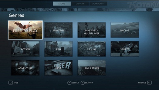 Big Picture da Valve transforma a TV numa consola de jogos