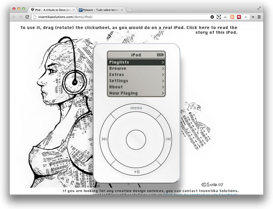 iPod Classic no browser – Um tributo a Steve Jobs