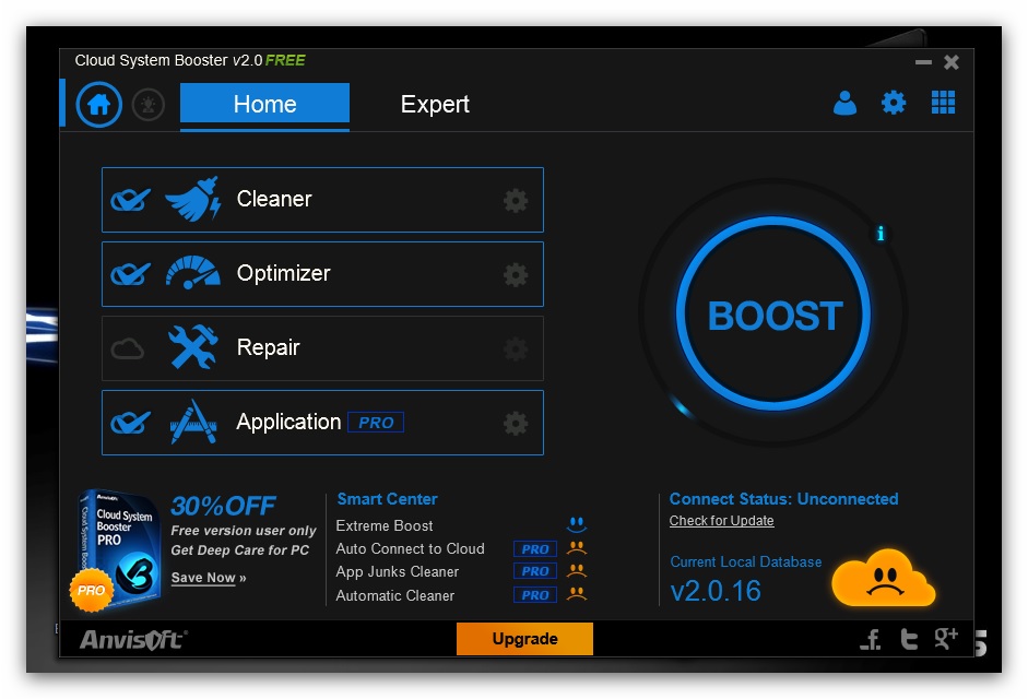 Cloud System Booster, reparação e gestão do nosso PC
