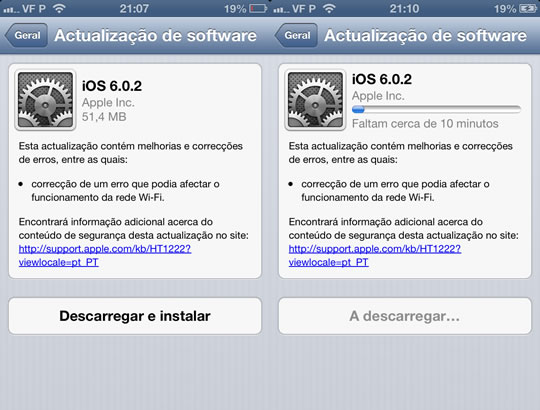 Apple lança mais uma actualização do iOS 6