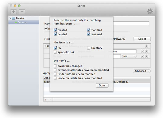 Sorter – Arrumar ficheiros no Mac segundo as suas regras