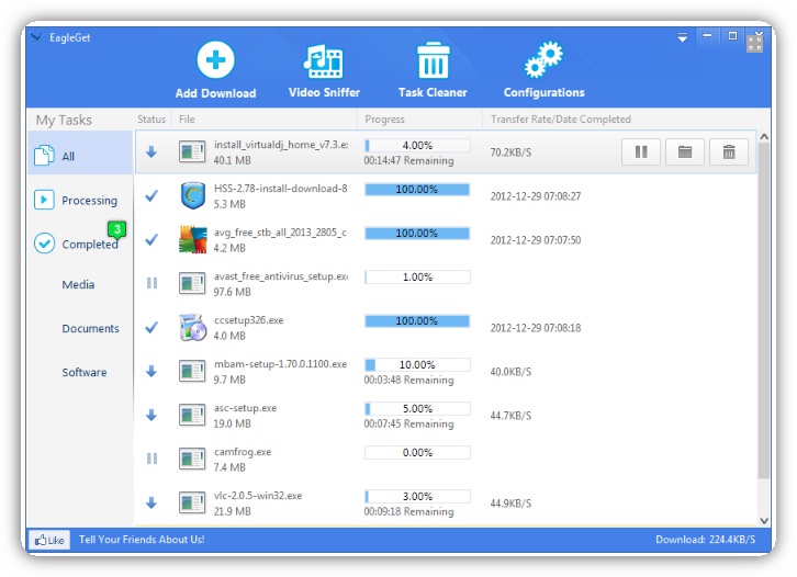 EagleGet, gestor de downloads que marca a diferença