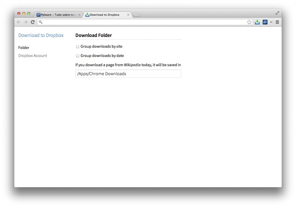 Download to Dropbox – Directo do Chrome para o Dropbox