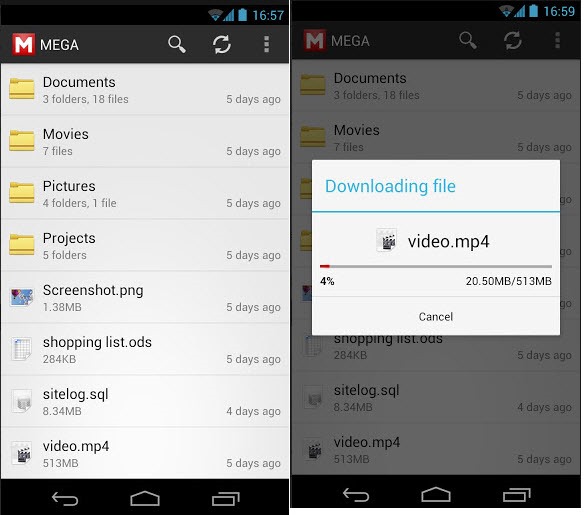 Mega já está disponível no Android