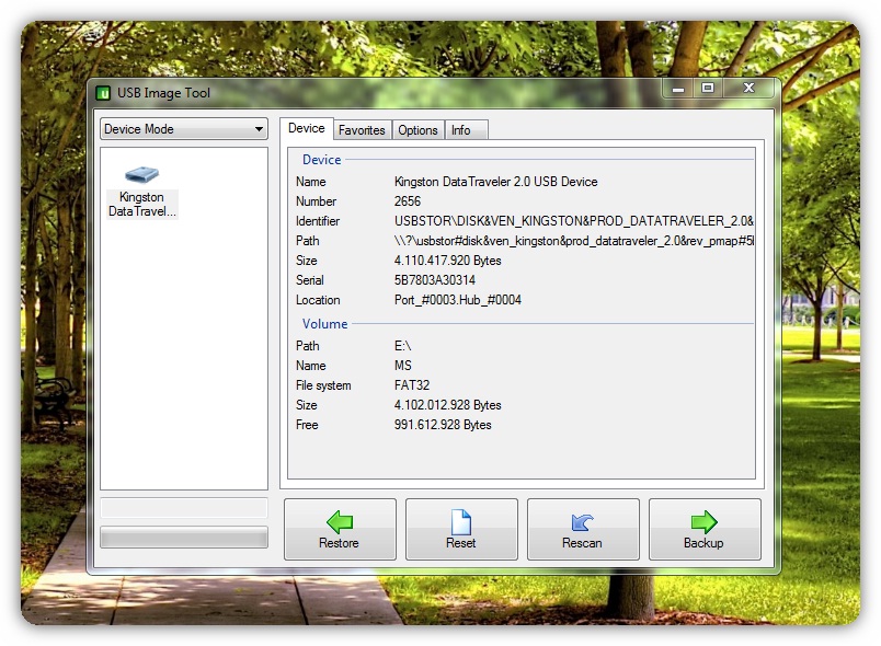 USB Image Tool 1.60, backup 1:1 da sua pen USB