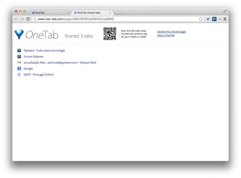 One Tab – Poupar recursos e espaço no Chrome