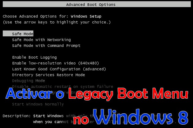Dica – Como activar o Legacy Boot Menu no Windows 8