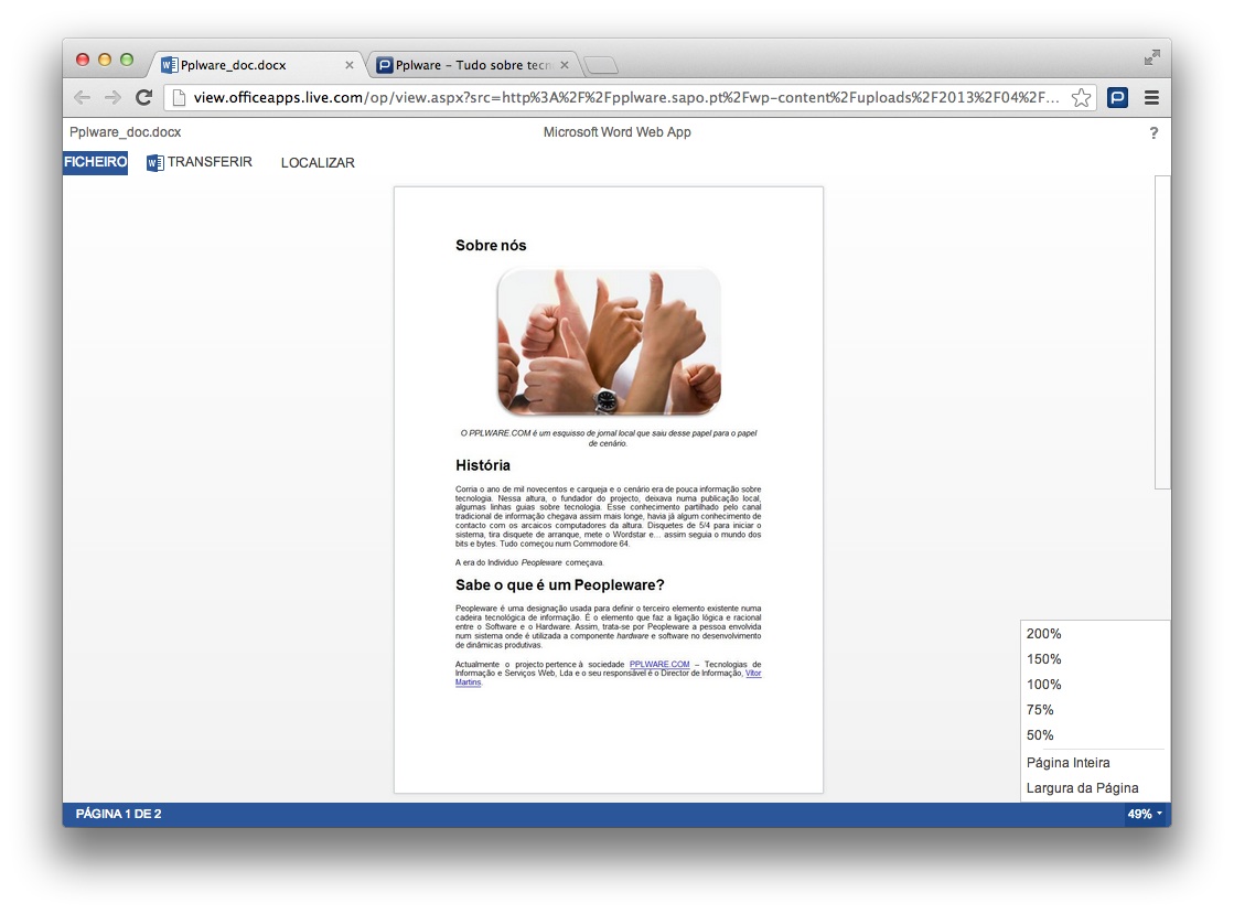 Microsoft apresenta o Office Web Viewer