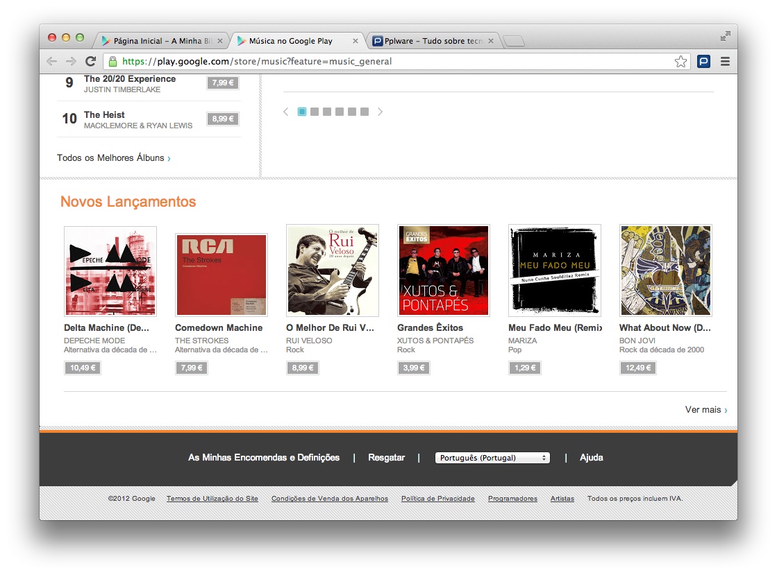 Novidade: Google Music está já disponível em Portugal…